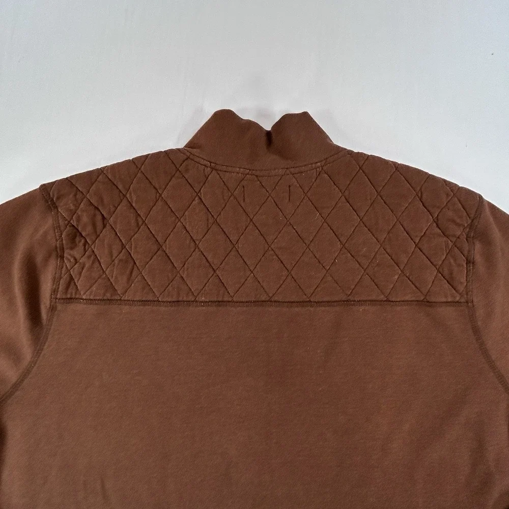 Johnson & Murphy Quarter Zip Mens Sz XL Brown Sweater Pullover Casual Diamond
